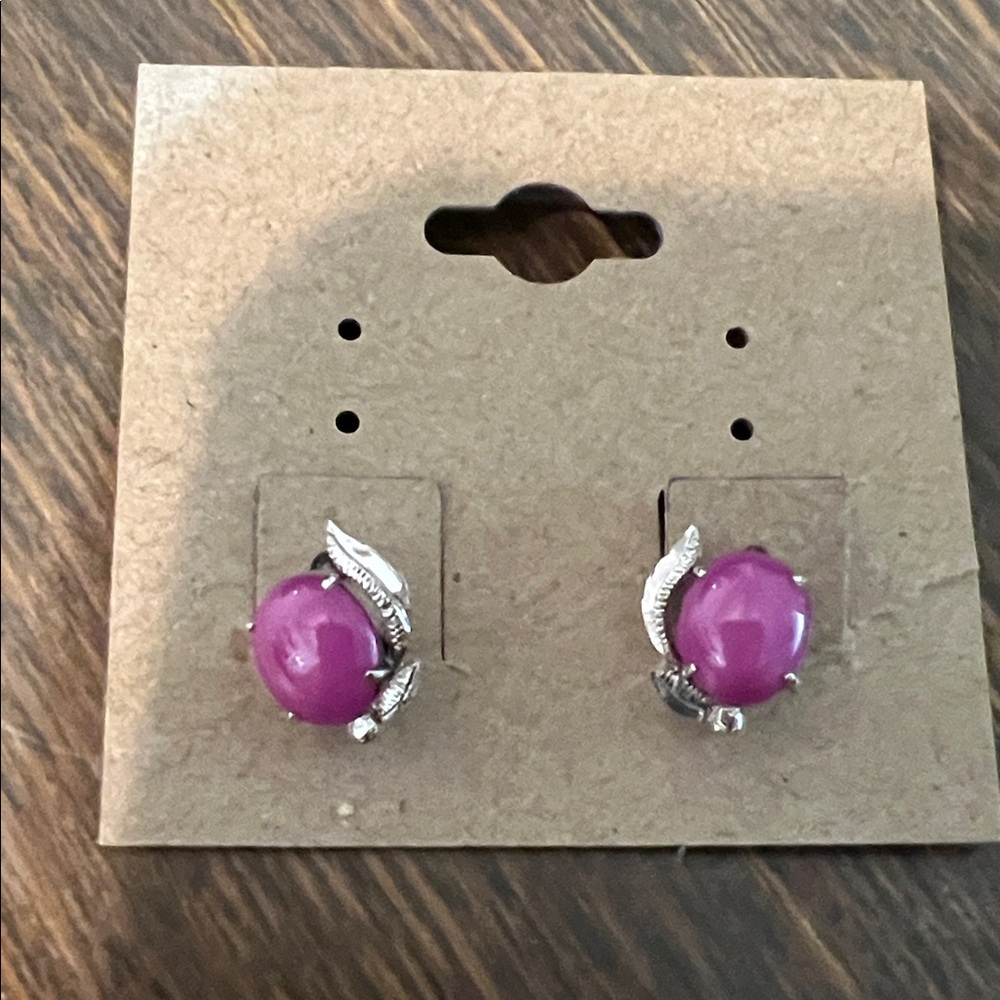 Elegant Silver and Pink Earrings